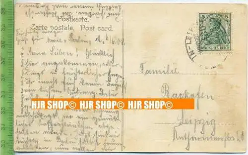 „Berlin, Bismark-Denkmal, Siegessäule“  um 1910/1920    Ansichtskarte -POSTKARTE mit Frankatur, mit Stempel, Bahnpost 43