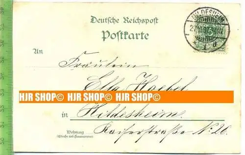 „Liho. Gruss aus Hildesheim“  27.10.1897  , Ansichtskarte mit Frankatur, mit Stempel,