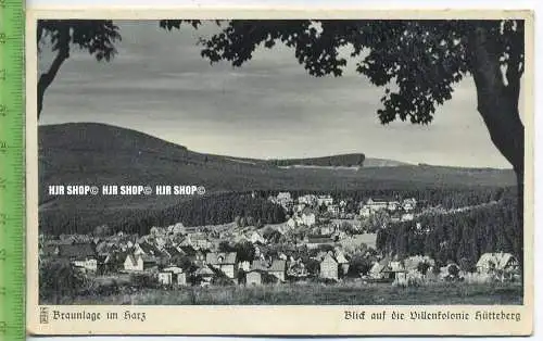 „Braunlage im Harz, Villenkolonie Hütteberg“ um 1930/1940 ungebrauchte Karte