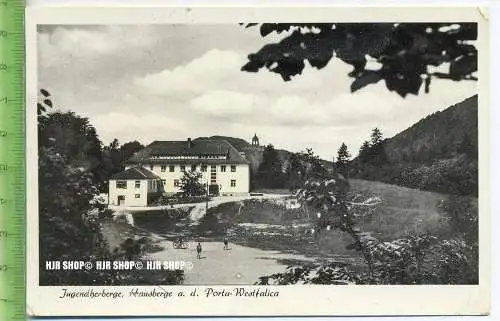 „Jugendherberge, Hausberge an der Porta-westfalica“  um 1950/1960  , Ansichtskarte mit Frankatur, mit Stempel,