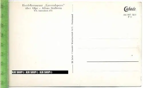 „Listertalsperre bei Attendorn im Sauerland“ um 1930/1940 ungebrauchte Karte