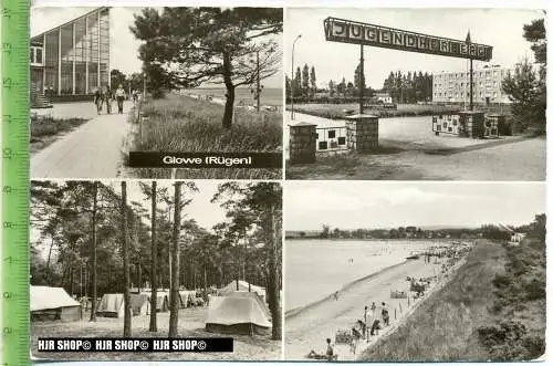 „Glowe, Rügen“  um 1980/1990  , Ansichtskarte mit Frankatur, mit Stempel,