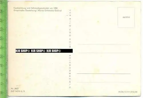 „Festkleidung und Schmuckgewänder um 1900“ um 1960/1970 ungebrauchte Karte