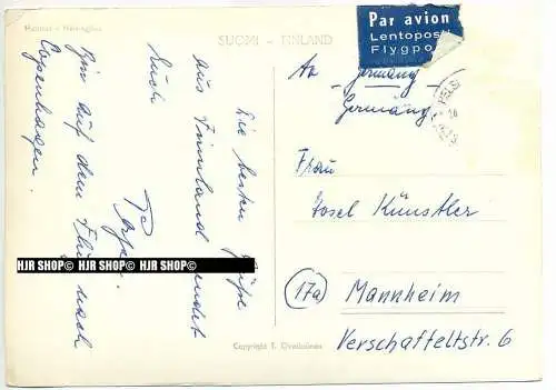 „Helsinki“  um 1960/1970  , Ansichtskarte ohneFrankatur, mit Stempel,