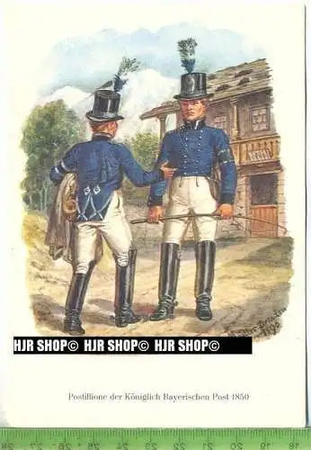 „Postillione der Königlich Bayerischen Post 1850“ ungebrauchte Karte
