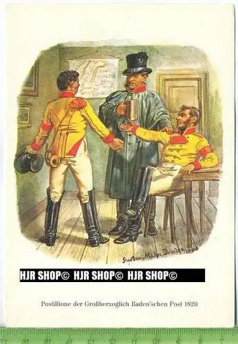 „Postillione der Großherzoglich Baden`schen Post 1820“ Ansichtskarte, ungebrauchte Karte