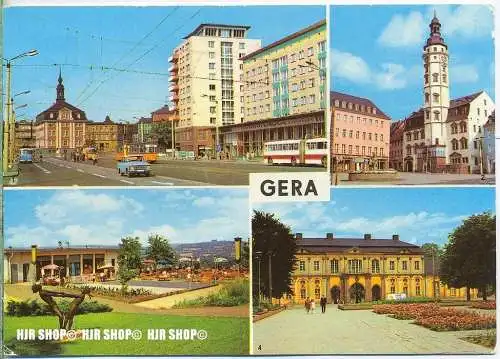 „Gera“  um 1970/1980  ANSICHTSKARTE,  mit Frankatur, mit Stempel
