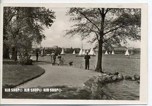 „Hamburg, Aussenalster“  um 1950/1960, Ansichtskarte,  ungebrauchte Karte