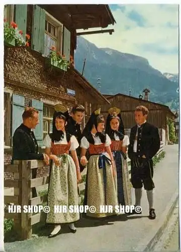 „Oberstdorf, Trachten“  um 1950/1960, Ansichtskarte,  ungebrauchte Karte