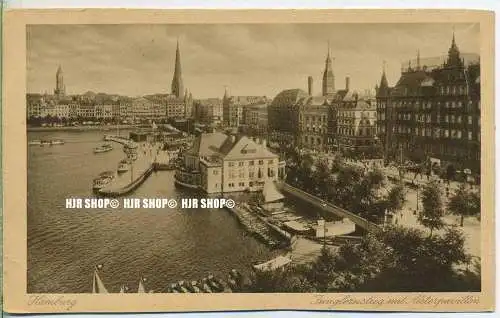 „Jungfernstieg mit Alsterpavillon“  um 1920/1930 Ansichtskarte,  ungebrauchte Karte