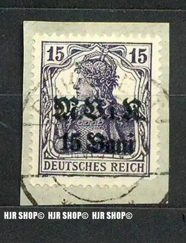 1917, Briefstück, Deutsche Militärverwaltung in Rumänien, geänderter Aufdruck,  MiNr 5b gest., Bukarest