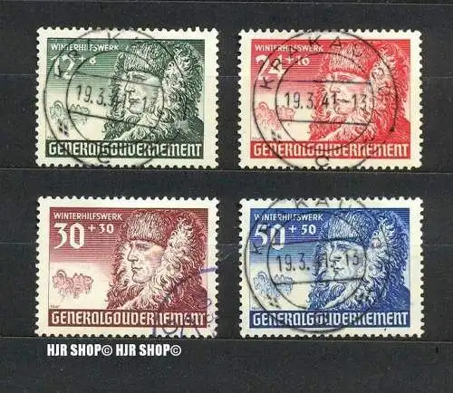 1940, Winterhilfe, MiNr. 59-62 gest., Satz 4W