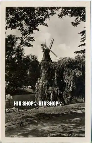 „Windmühle am wall“  um 1930/1940 Ansichtskarte,  ungebrauchte Karte