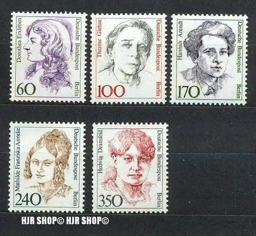 1988, 10. Nov., Frauen der deutschen Geschichte (V), MiNr. 824-828**, Satz 5 W