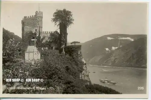 um 1920/1930 Ansichtskarte,  „Schloß Rheinstein“  ungebrauchte Karte