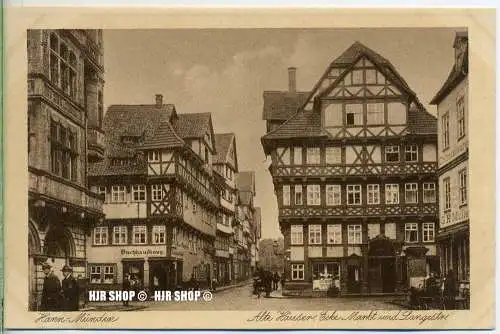 um 1920/1930 Ansichtskarte  „Hann- Münden, Alte Häuser. Ecke markt und Langestr. ,“  ungebrauchte Karte