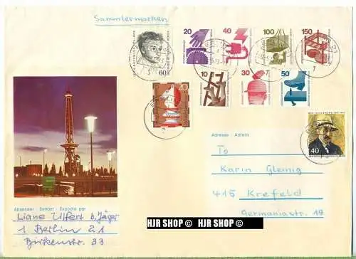 Sammlermarken auf Kompaktbrief, gest. 20.05.1973
