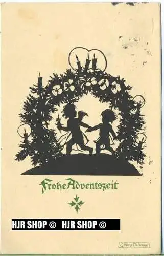 um 1930/1940 Ansichtskarte,  „ Frohe Adventszeit“ mit Stempel