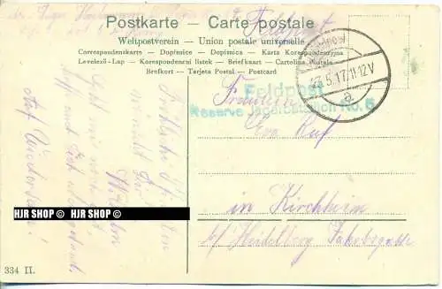 um 1910/1920 Ansichtskarte, FELDPOST  „ Frohe Pfingsten“ mit Stempel