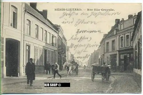 um 1910/1920 Ansichtskarte, FELDPOST „ Rue Elie Gruyelle“ mit Stempel