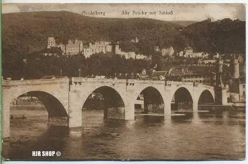 um 1910/1920 Ansichtskarte " Alte Brücke mit Schloß ", ungebrauchte Karte