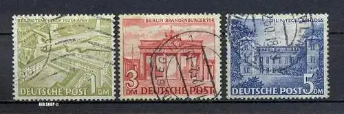 1949, 21. März/25. Okt. Berliner Bauten, MiNr. 57,59,60, gest, Zustand: gut