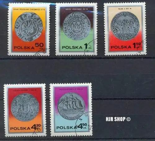 1968, 15. Mai. So.- Ausg. Blumen,Gest.  MiNr. 1836-1841, 1977, 9. Okt. Polnische Münzen, Gest.  MiNr. 2525-2529,