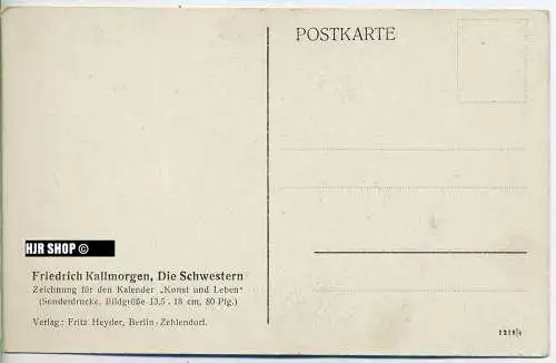 um 1920/1930 Ansichtskarte "Zeichnung, Druck", ungebrauchte Karte in  guter Erhaltung