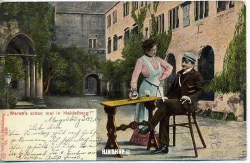 um 1910/1920 Ansichtskarte Heidelberg,  gelaufene Karte mit Frankatur und minimalen Alters- und Beförderungsspuren