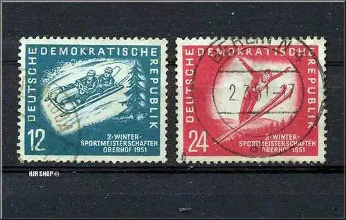 1951, 3. Febr. Wintersportm. DDR, Oberhof, Minr: 280, 281 gest.