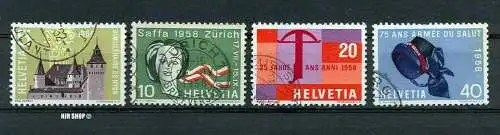 1958, 5. März, Jahresereignisse, Satz 4 W, Minr. 653-656, gest.