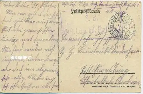 Feldpostkarte, BAYERNFRIEDHOF BEI SOUAIN