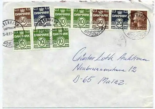 Luftpost-Brief, 28.08.1981, KOPENHAGEN – Mainz,