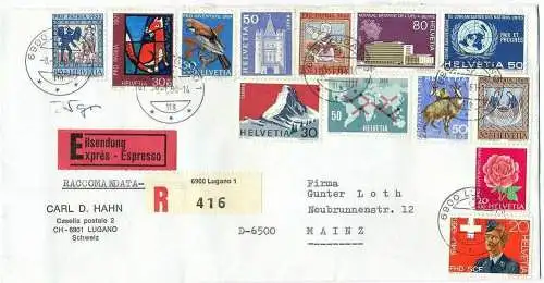 08. Jan. 1980 Brief, Lugano- Mainz, EXPRESS