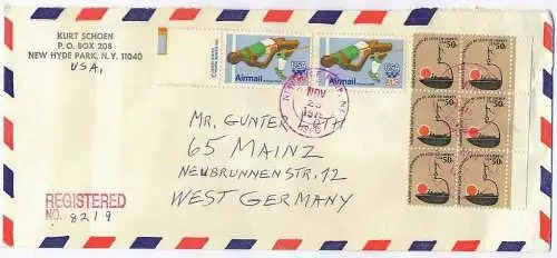 29. Nov. 1979 Brief, New York- Mainz, Airmail, 1396 6er Block