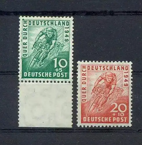 1949, 15. Mai. Radrennen "Quer durch Deutschland", 106,107**, Satz 2 W, M€  22,--