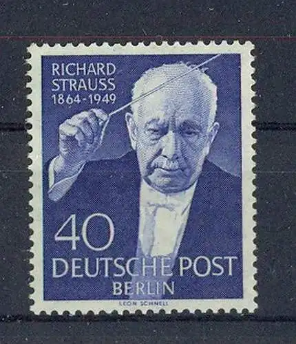 1954, 18. Sept. 5. Todestag von Richard Strauss. 124**, M€ 13,--