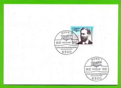 1991, 9. Juli. Blockausgabe,Europäische Luftpostausstellung Lilienthal, 1543**, Block 24, FDC, 1543 gest.