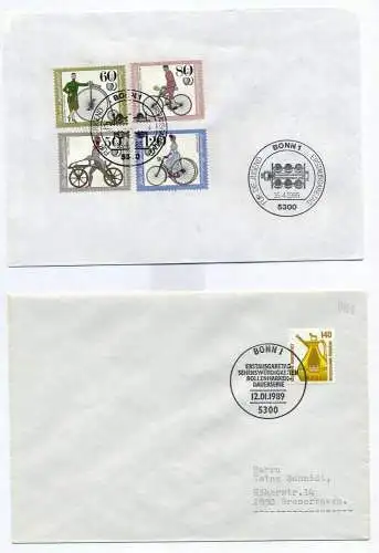 1985,16. April, 1242-1245 FDC/ 1989, 12. Januar, 1401A, FDC
