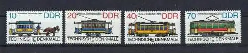 1986, 20. Mai Technische Denkmale(III) Historische Straßenbahnen 3015-3018 Satz**