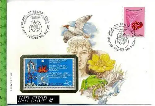 Sonderbrief "Umweltschutz" mit der UNO -Genf -Ausgabe vom 19.11.1982