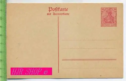 Postkarte mit Antwortkarte 10Pf Germania karmin