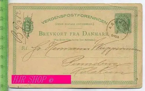 Brevkort Fra Danmark, gestempelt, 6.03.1882, AARHUSI