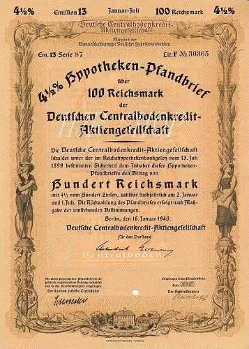 Hypotheken-Pfandbrief, 100 Reichsmark