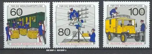 1990, Geschichte der Post, MiNr.876,877,878**, Satz 3W