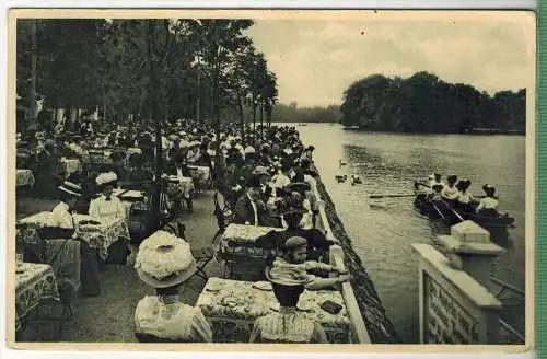 Bad Nauheim, Großer Teich mit Terrasse, Verlag: Hch. Burk, Bad Nauheim,   Postkarte, unbenutzte Karte, Erhaltung:I-II,