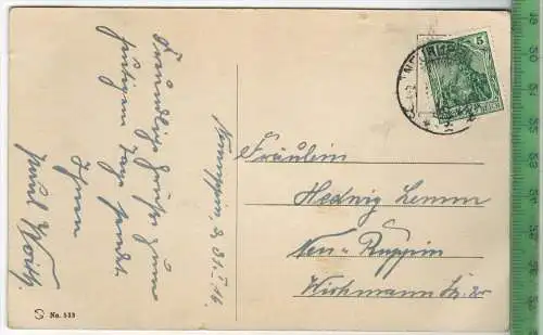 Kapitänleutnant Otto Weddigen - 1916-, Verlag: -----,   POSTKARTE- mit Frankatur, mit  Stempel, NEURUPPIN 31.1.16,  gel.