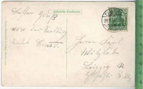 Saalburg, Carl Nebel-1913- Verlag: Georg Büxenstein & Comp., Berlin POSTKARTE-mit Frankatur, mit  Stempel, SAALBURG