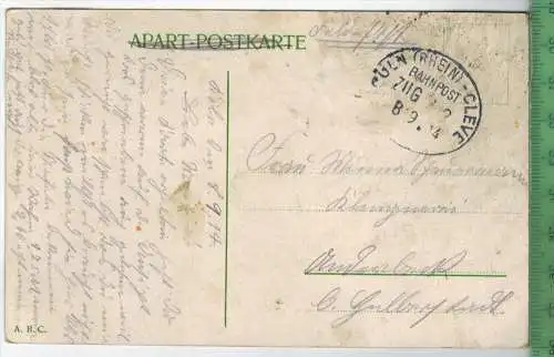 Coeln, das alte Hahnentor 1914-, Verlag: ------, FELD-  POSTKARTE-, ohne Frankatur, mit  Stempel,    8.9.14  gelaufen
