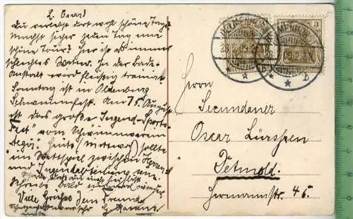 Lüneburger Heide. Wacholdergruppe bei Lutterloh 1909, Verlag: ------, Postkarte ohne Frankatur  und Stempel, DELMENHORST